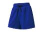 Blauwe sport shorts met trekkoord.