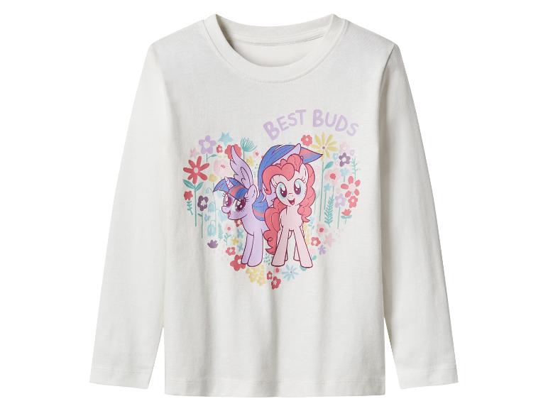 Wit T-shirt met lange mouwen met My Little Pony Twilight Sparkle en Pinkie Pie print en 'BEST BUDS' tekst.