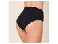 Zwarte dames slip met hoge taille, achteraanzicht