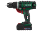 Accuboormachine met 2.0Ah accu, groen en zwart.