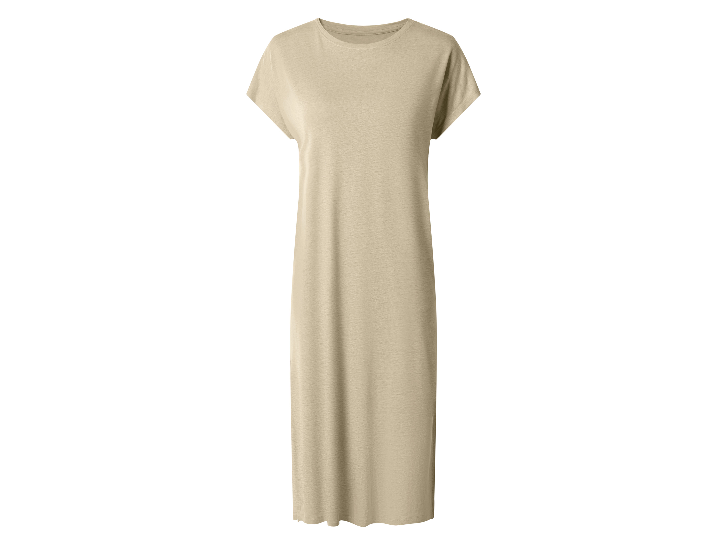ESMARA Dames jurk met linnen (Beige, S (36/38))
