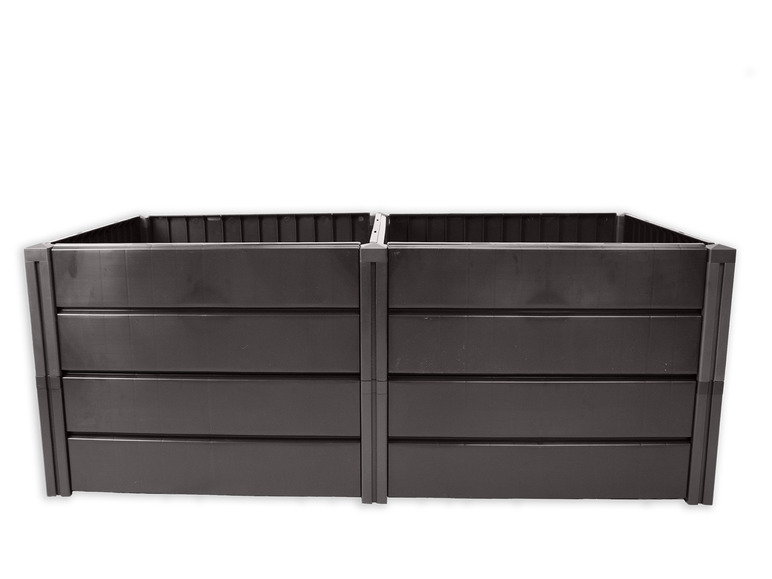 Twee zwarte composterbakken voor het recyclen van organisch afval.