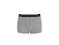 Grijze herenboxershort met zwarte elastische tailleband.