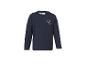 Blauw T-shirt met lange mouwen en twee overlappende harten op de borst
