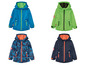 Vier softshell jassen voor kinderen met capuchon