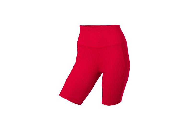 Rode geribbelde high-waist fietsbroek