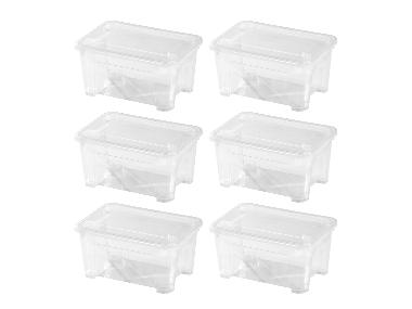 W5 Set van 6 opbergboxen met deksel, 5 L