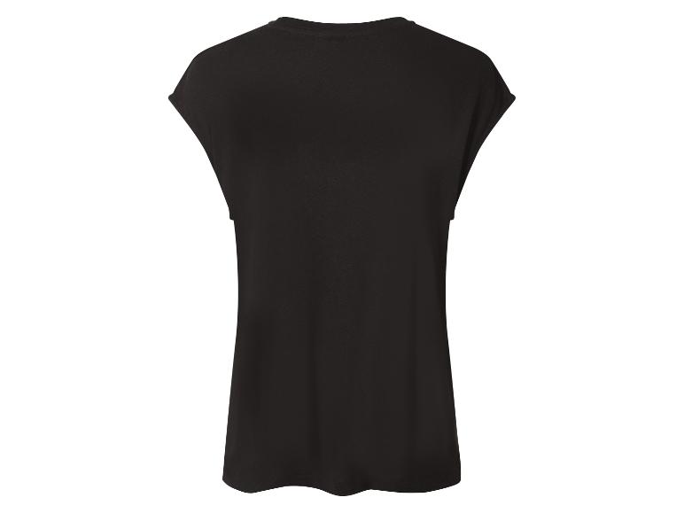 Zwart mouwloos dames T-shirt, achteraanzicht