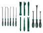 PARKSIDE gereedschapskit met 6 precisiepriemen, 6 bekledingsverwijderaars en 3 stoffeerverwijderaars.