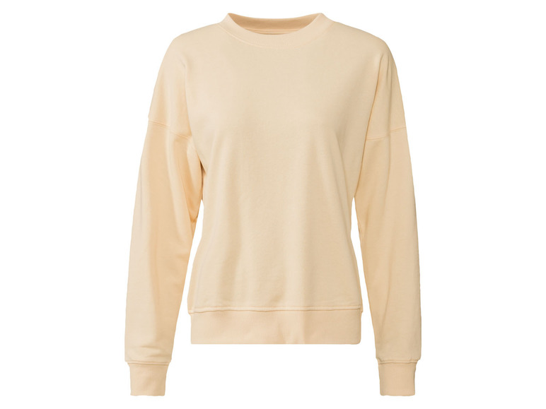 Een lichtgeel sweatshirt met lange mouwen.