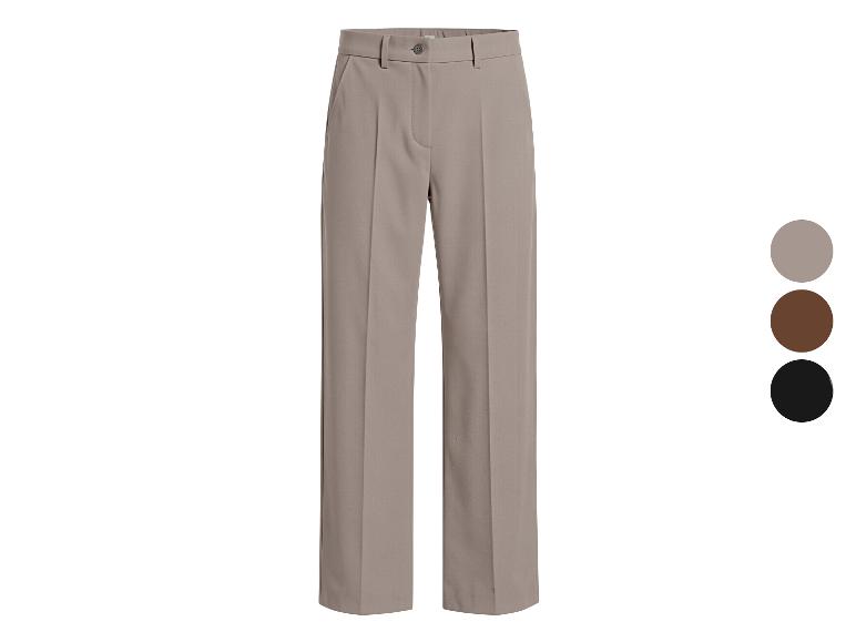 Grijze, bruine en zwarte high-waist broek met wijde pijpen