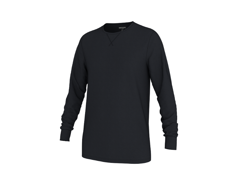 Zwart T-shirt met lange mouwen en ronde hals