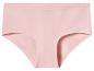 Roze katoenen damesonderbroek met elastische tailleband en beenopeningen.