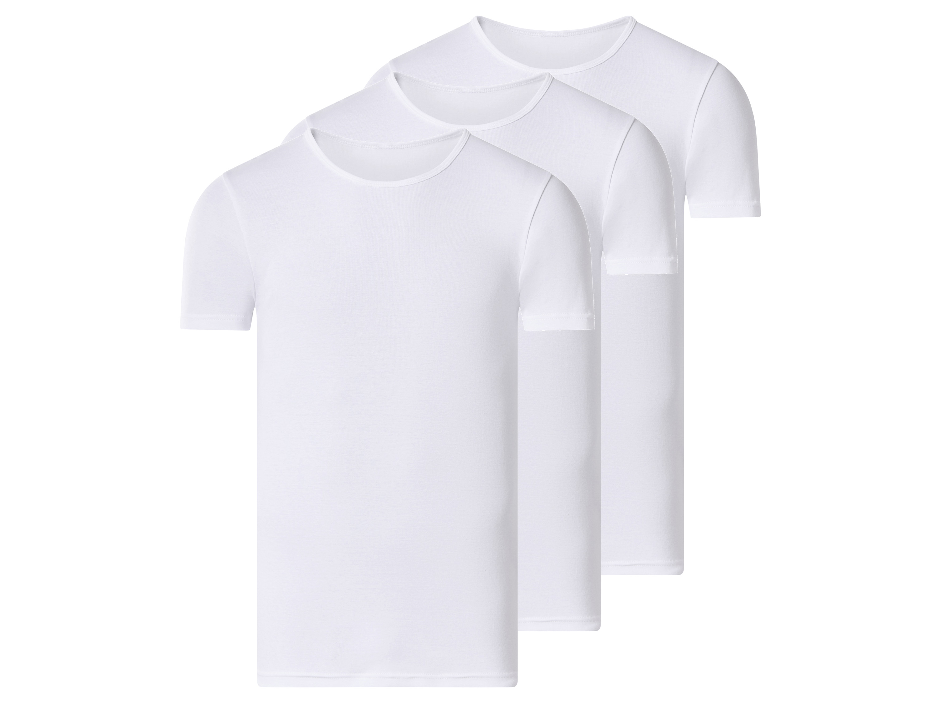 esmara Men Set van 3 heren T-shirts (ronde hals, Wit, M)