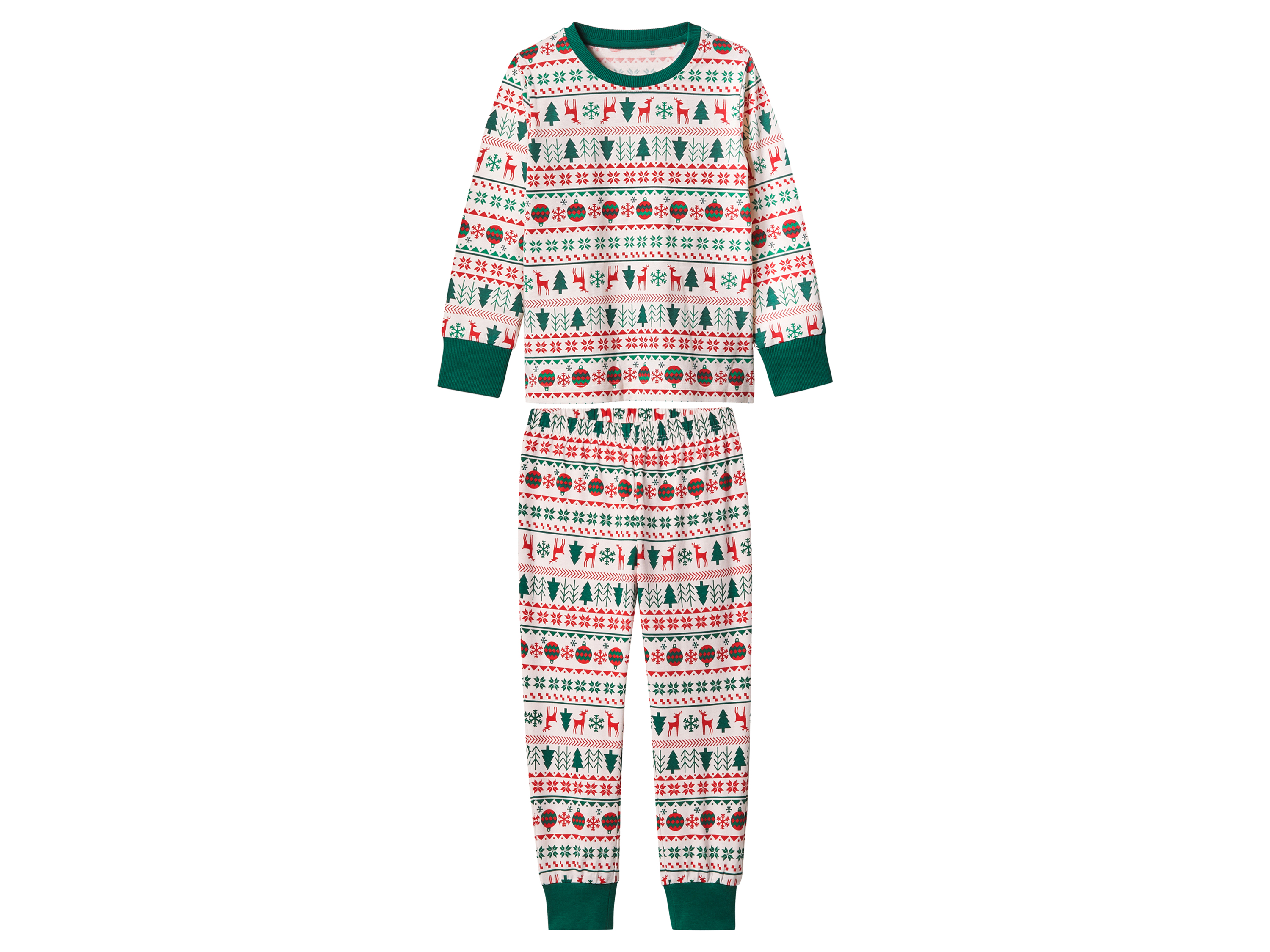 lupilu Kinder kerstpyjama (Wit, 122/128) afbeelding