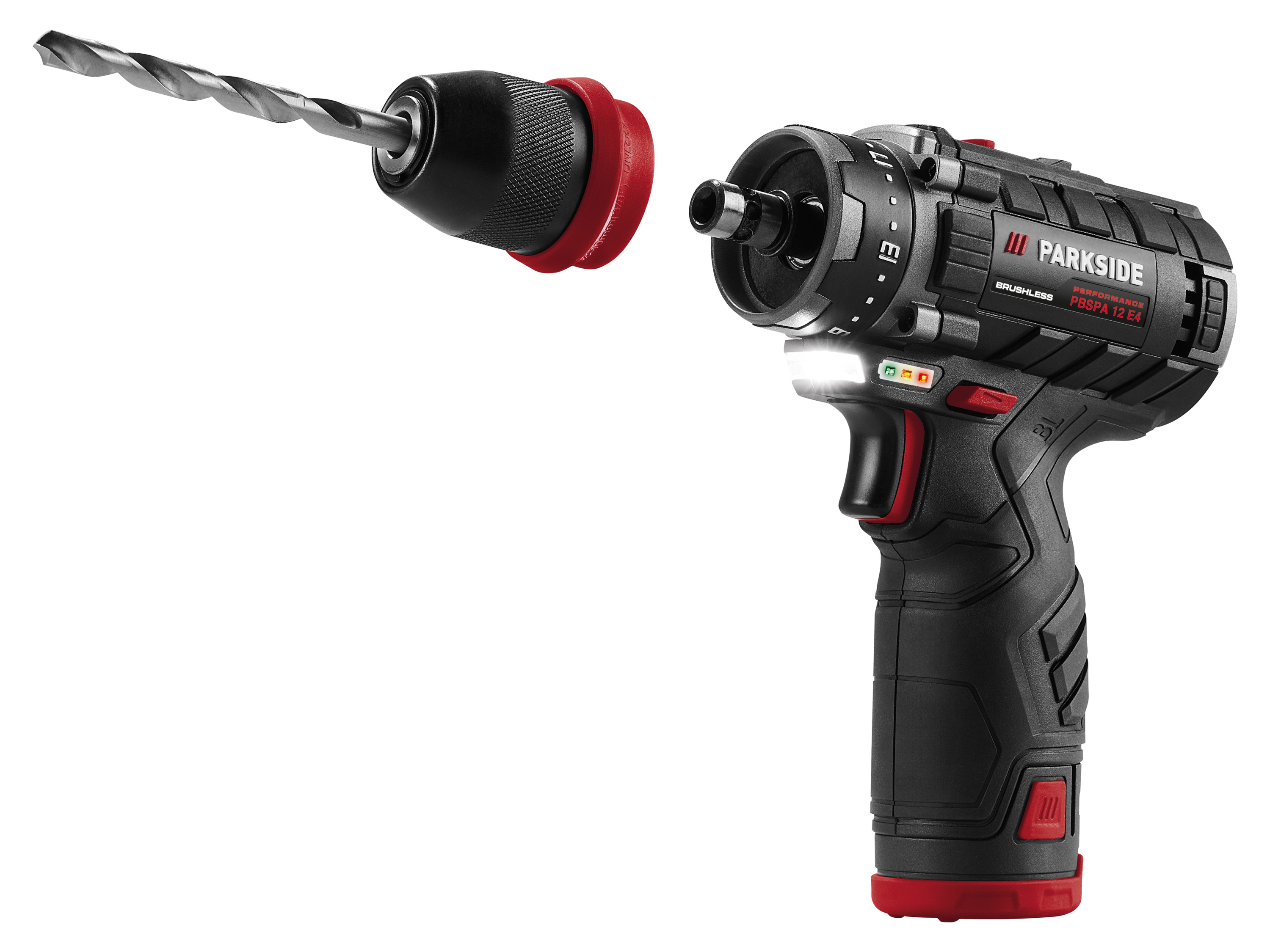 PARKSIDE PERFORMANCE Accu-schroefboormachine starterset 12 V met 2 Ah accu&apos;s en 2,4 A lader afbeelding