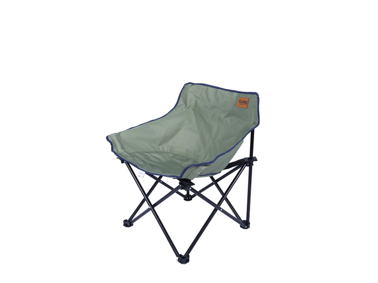 Een groene opvouwbare stoel van het merk Tambu