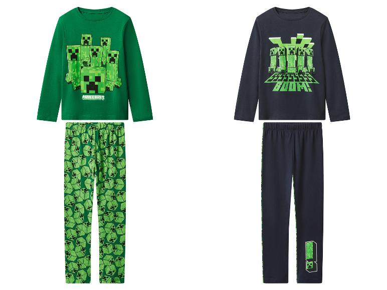 Minecraft pyjamasets met groene en donkerblauwe ontwerpen