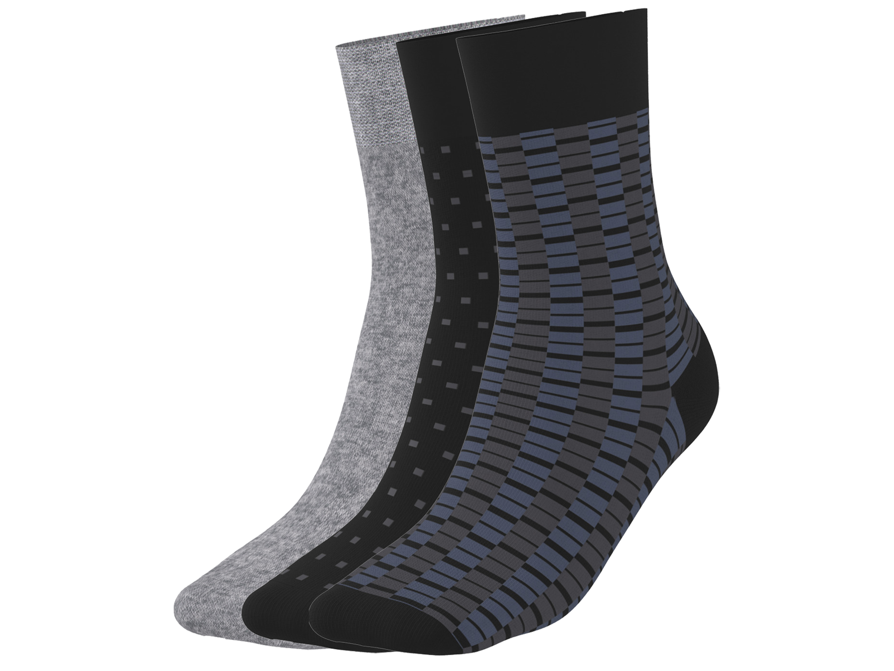 esmara Men 3 Paar sokken (Zwart/grijs, 43-46)