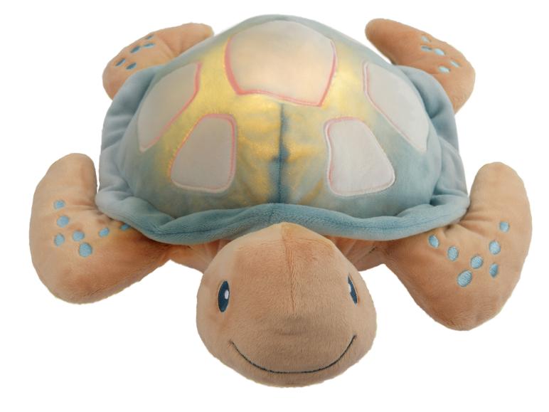 Pluche schildpad met licht, blauw en goud