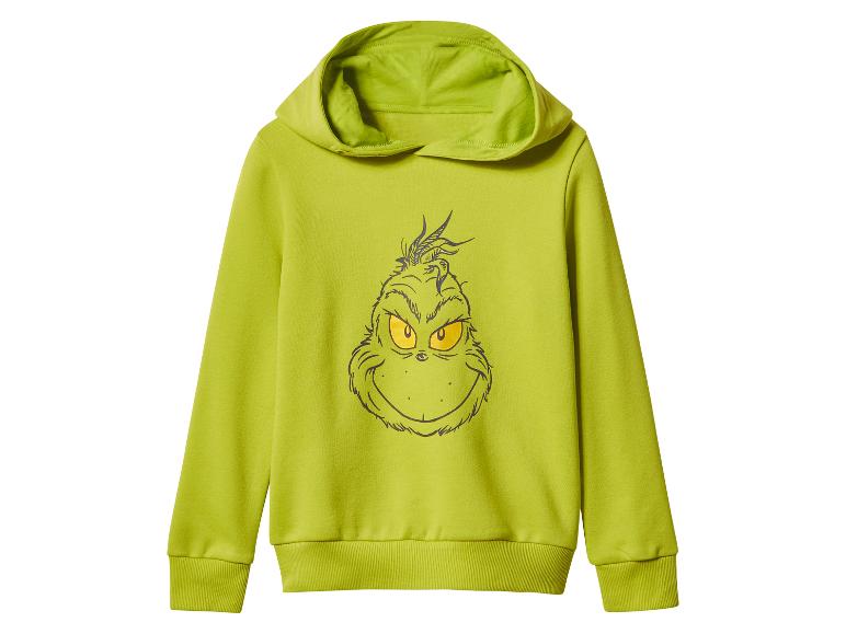 Groene hoodie met Grinch-gezichtsprint