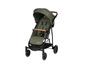 Een groene kinderwagen van het merk Babycomfort.