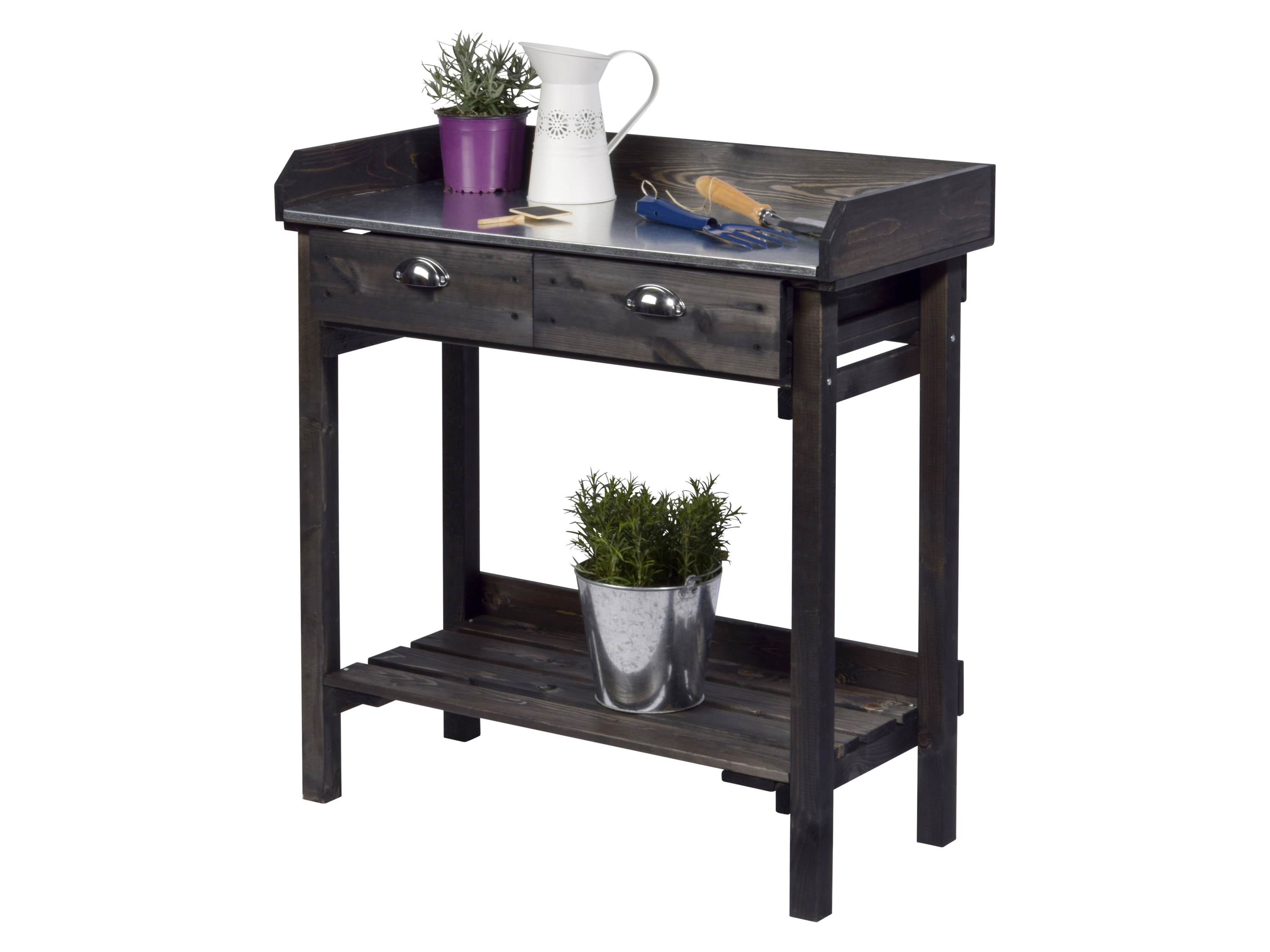 DOBAR Plantentafel met 2 lades, zwart