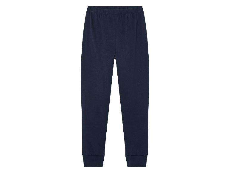 Een donkerblauwe joggingbroek.