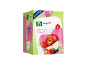 Biologische appel-, peer- en aardbeienpureezakjes voor baby's vanaf 6 maanden, 6x100g verpakking.