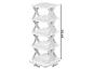 Wit 5-laags opbergrek met afmetingen van 65,5 cm hoog, 24 cm diep en 26 cm breed.
