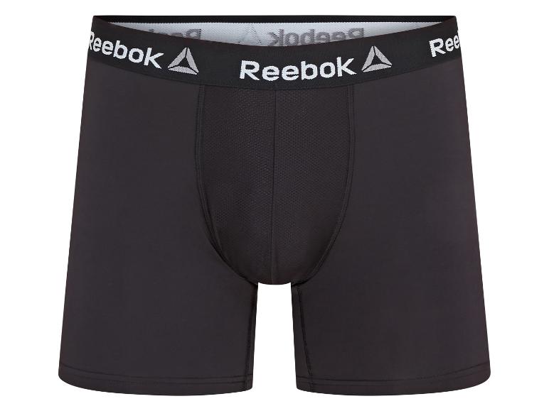 Zwarte Reebok herenboxershorts met wit logo op de tailleband