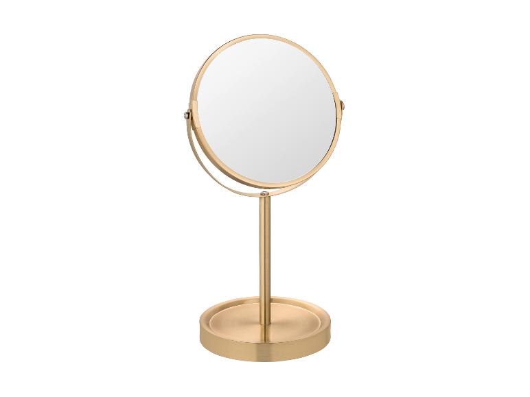 Gouden tafelspiegel met ronde lijst.