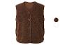 Bruin teddy fleece vest met knopen