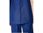 Donkerblauw broek- en topensemble voor dames, achteraanzicht.
