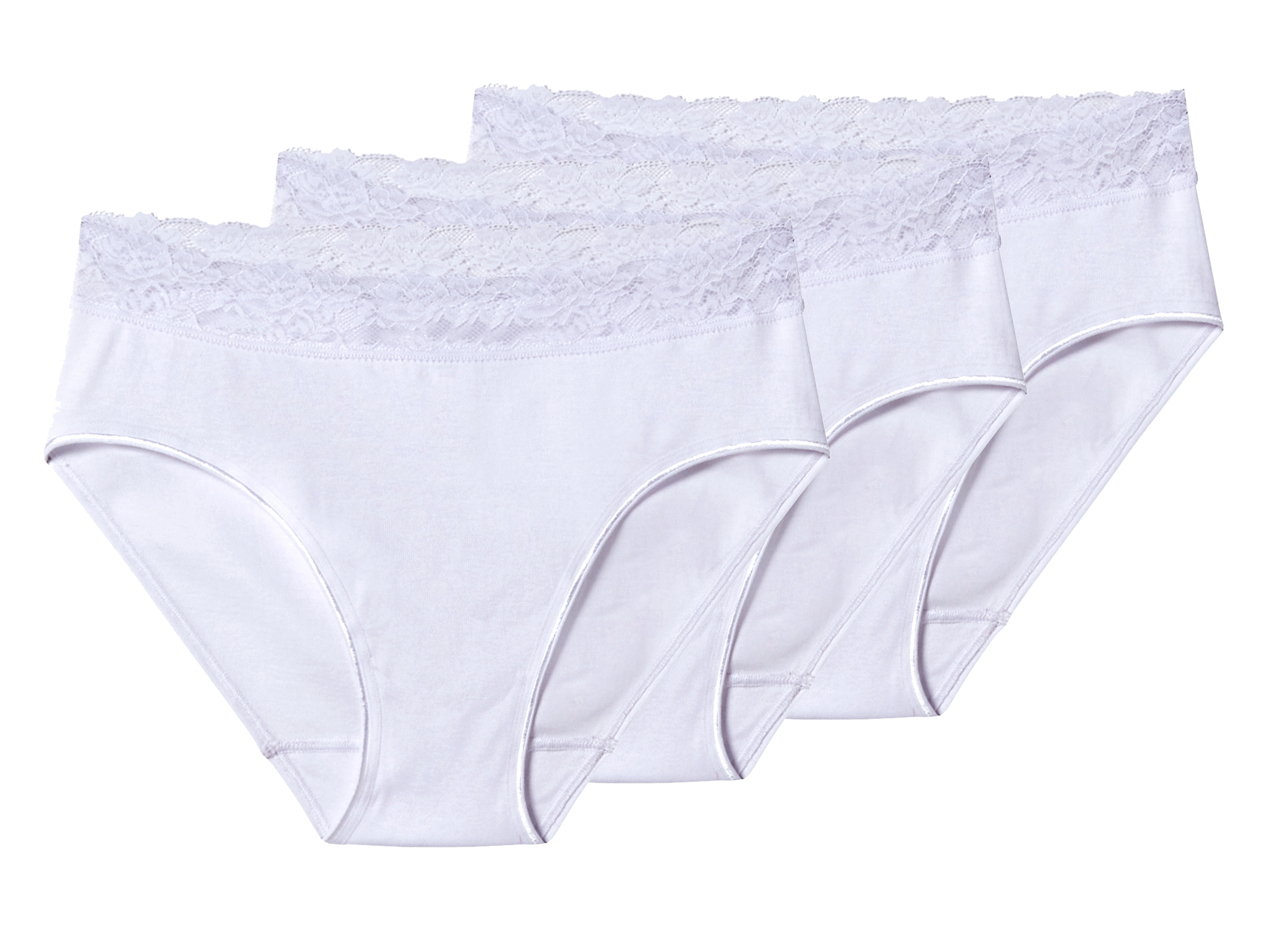 esmara Set van 3 dames onderbroeken (Wit, S (36/38)) afbeelding