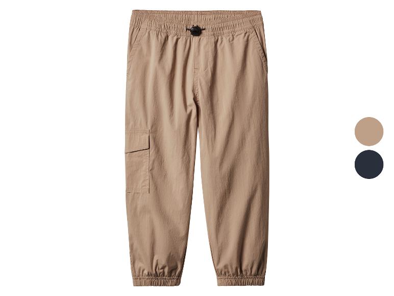 Khaki cargobroek met elastische tailleband en boorden