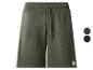 Groene wafelshorts met trekkoord, met donkergroene en marineblauwe kleurstalen.