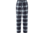 Marineblauwe en wit geruite pyjamabroek met trekkoord.