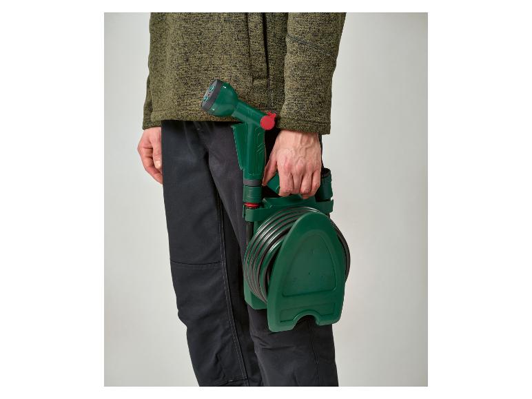 Groene tuinslang en sproeikop set.