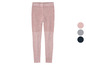 Roze gebreide leggings met kantjes.