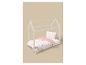 Kinderbed met huisframe en beddengoed met fantasieprint