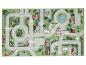 Kinderspeelkleed met stadsplattegrond, wegen, huizen en school.