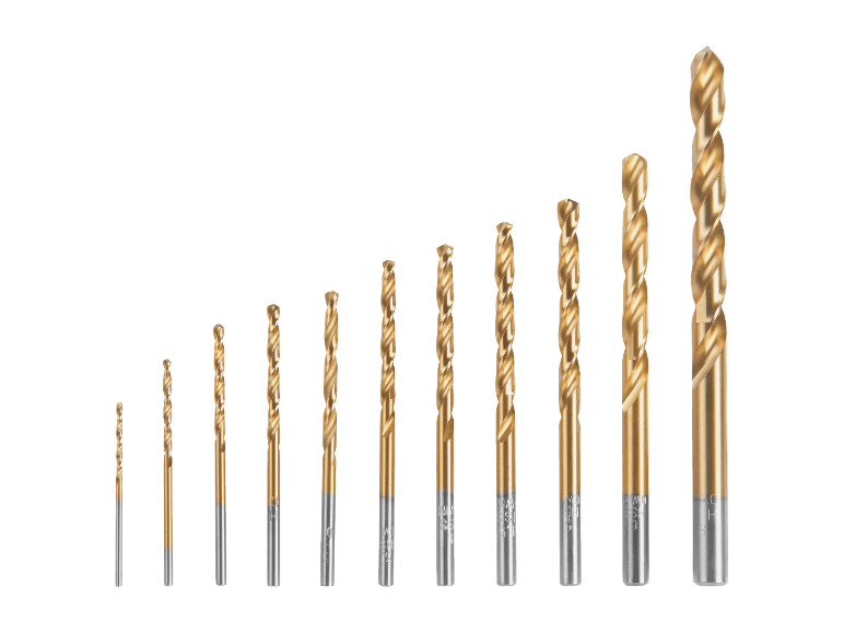 Set titanium boorbits in verschillende maten.