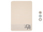 Beige gestreepte deken met een olifant
