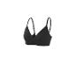 Zwarte geribbelde bralette zonder beugel met verstelbare bandjes.