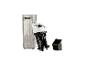 Transparant waterreservoir met niveauaanduidingen en reinigingsaccessoires