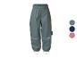 Waterdichte kinderbroek in teal met reflecterende strepen en voetlussen