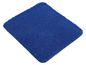 Een blauwe, zachte badmat.