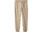 Beige joggingbroek met elastische tailleband en boorden.