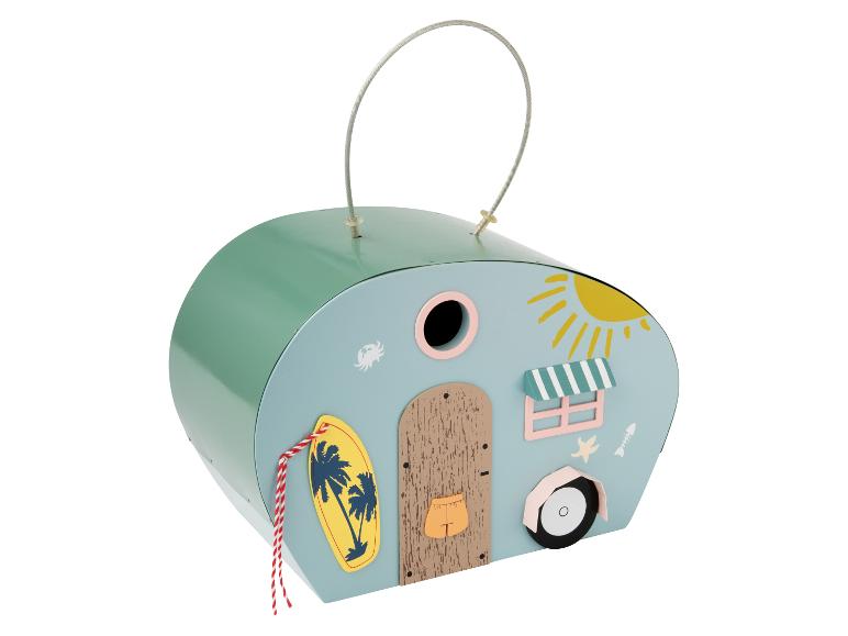 Vogelhuisje in de vorm van een strandcaravan